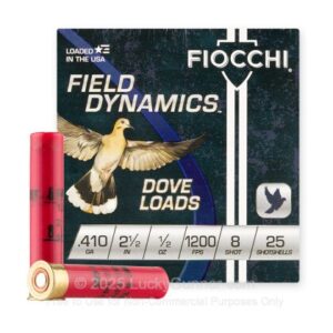 250rds – 410 Bore Fiocchi 2-1/2" 1/2oz. #8 Shot Ammo