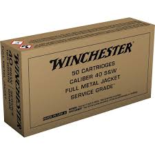 500rds – 40 S&W Winchester Service Grade 165gr. FMJ Ammo
